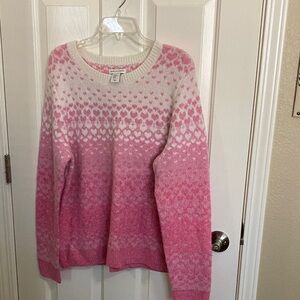 cupcakes & cashmere Pink Ombre Fair Isle Crewneck Sweater